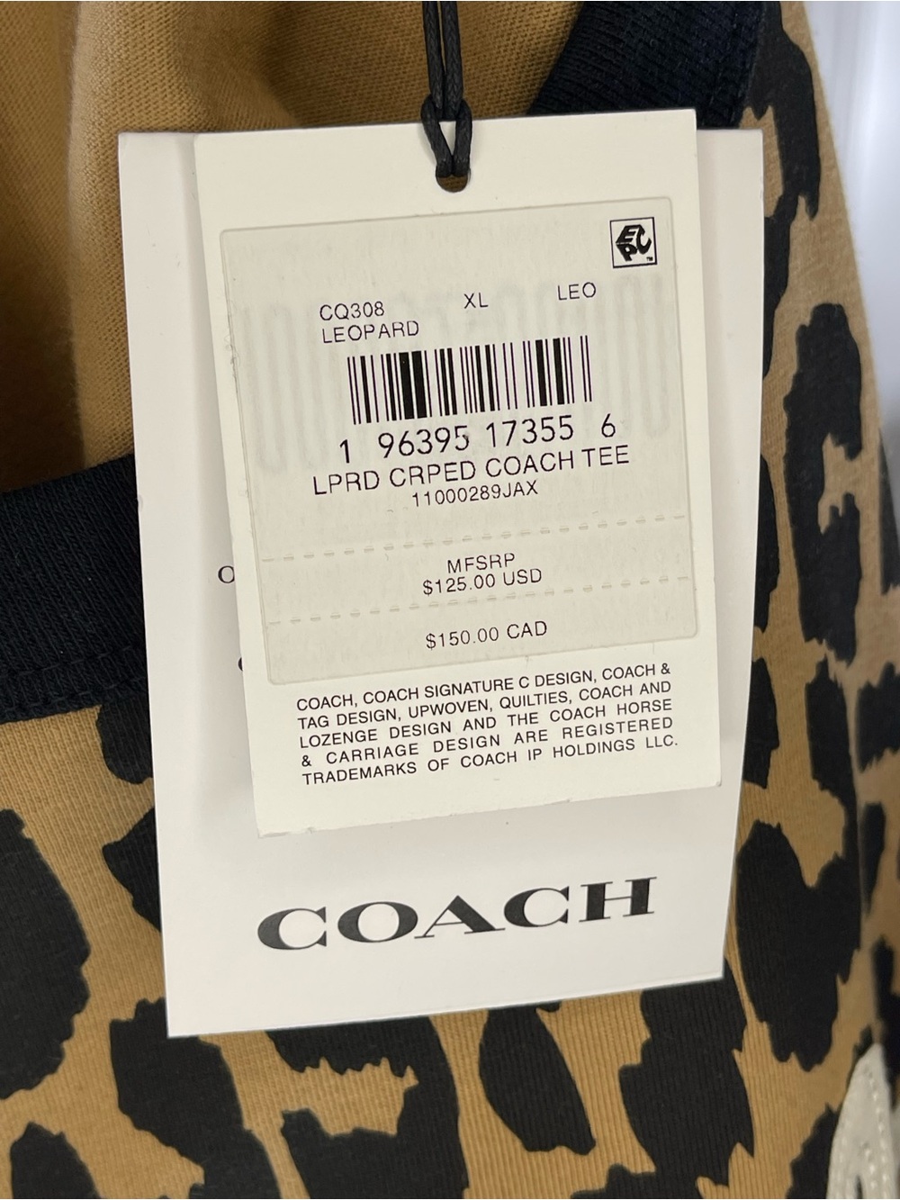 Coach New York Leopard Logo Crop Tee - Picture 8 of 11